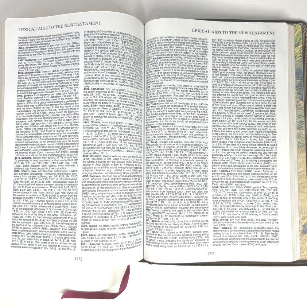 Hebrew Greek Key Study Bible King James Version KJV Red Letter Bonded Leather - Picture 9 of 12